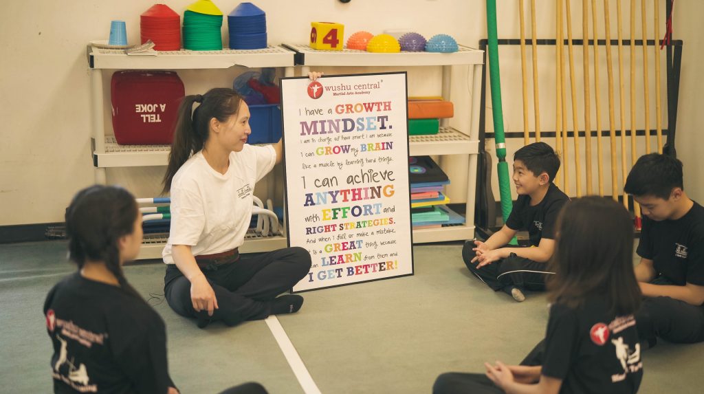 Sifu Liz Chang, instructor at Kung Fu Kids, teaches children about how to have a Growth Mindset